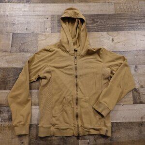 Columbia Waffle Knit Full-Zip Hoodie Women's Small Khaki Layering